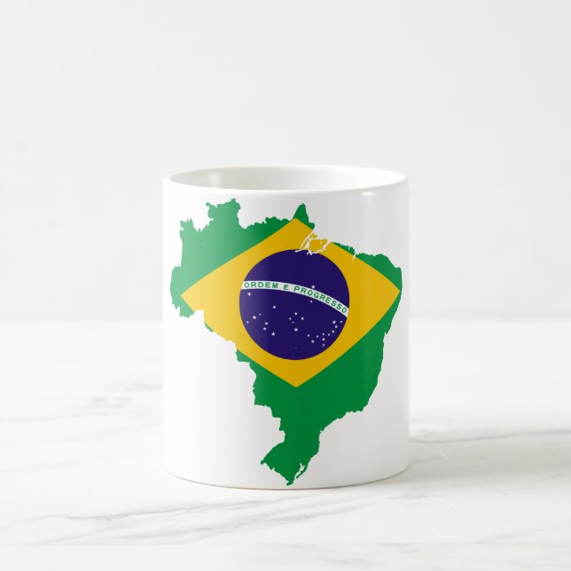 Taza De Café mapa de bandera de brasil (Centro)