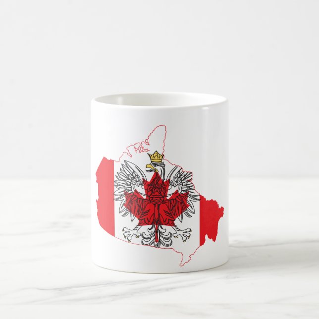 Taza De Café Mapa de bandera de Canadá en Polonia (Centro)