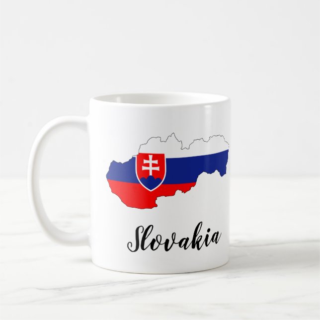 Taza De Café Mapa de bandera de Eslovaquia (Izquierda)