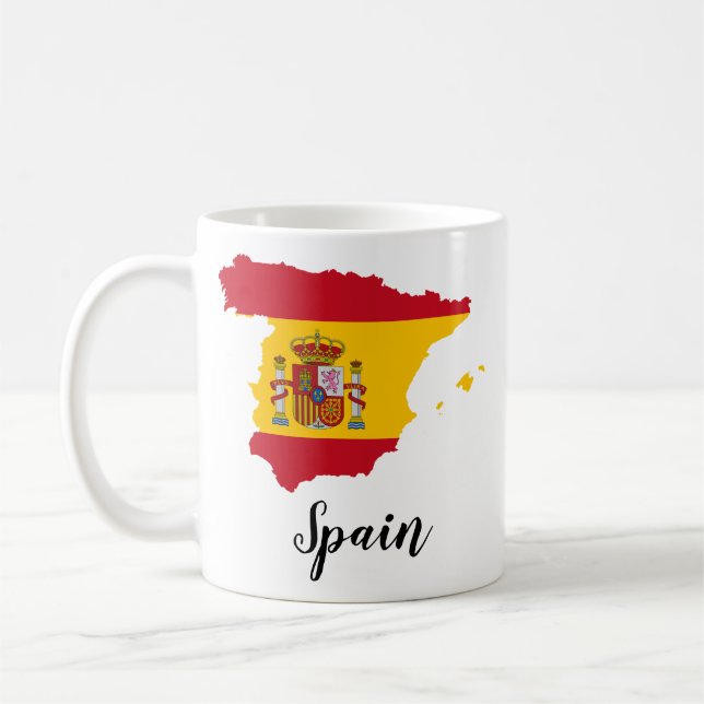 Taza De Café Mapa de bandera de España (Izquierda)
