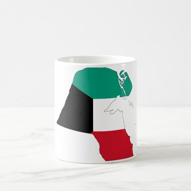 Taza De Café Mapa de bandera de Kuwait (Centro)