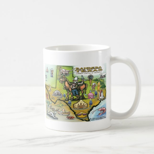 Taza De Café Mapa de Bandera TEXAS (Derecha)