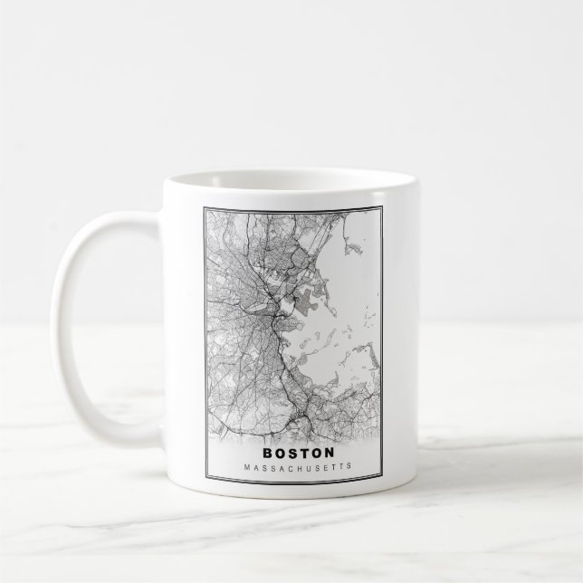 Taza De Café Mapa de Boston