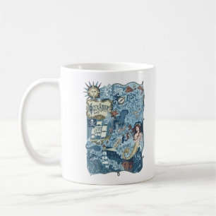 Taza De Café Mapa de brújula de navegación náutica vintage