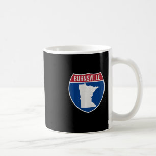 Taza De Café Mapa de Burnsville Minnesota Señal de Carretera In