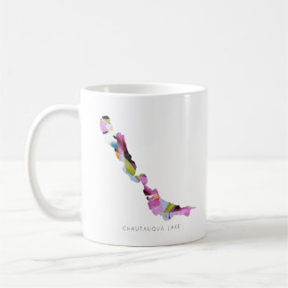 Taza De Café Mapa de café del lago Chautauqua