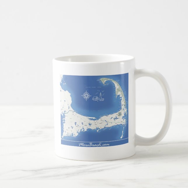 Taza De Café Mapa de Cape Cod (Derecha)