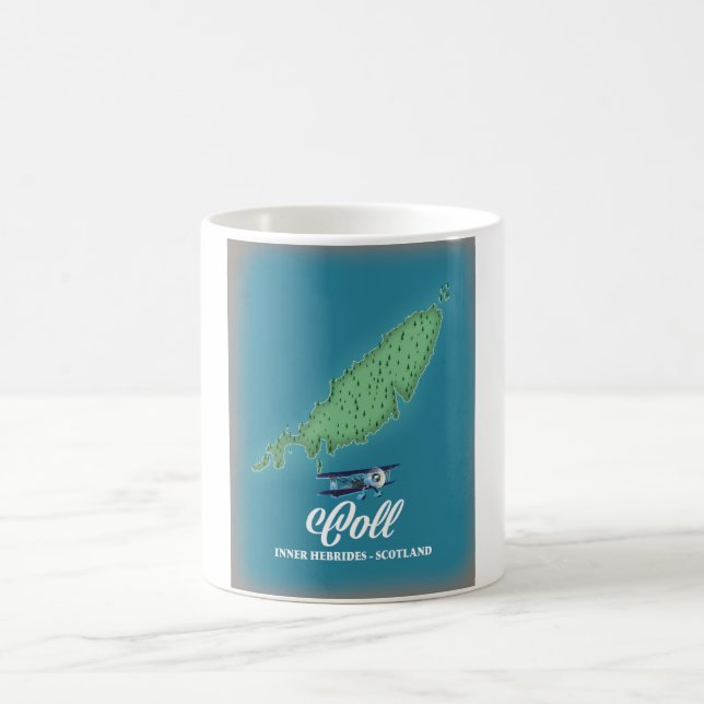 Taza De Café Mapa de Coll Inner Hebrides Escocia (Centro)