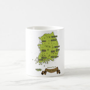 Taza De Café Mapa de Corea del Sur
