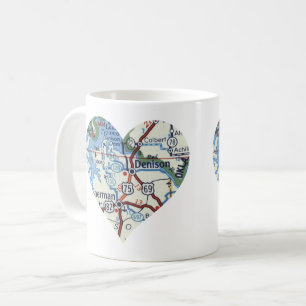 Taza De Café Mapa de cosecha de Denison TX