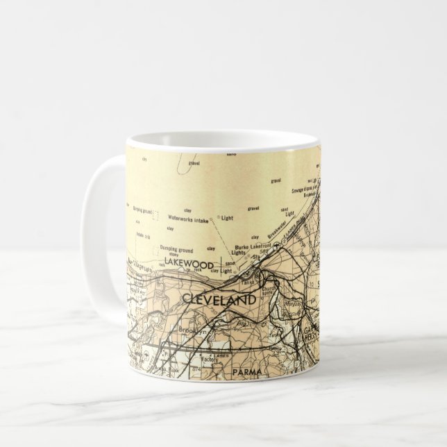 Taza De Café Mapa de cosechas de Cleveland Ohio (Anverso izquierdo)