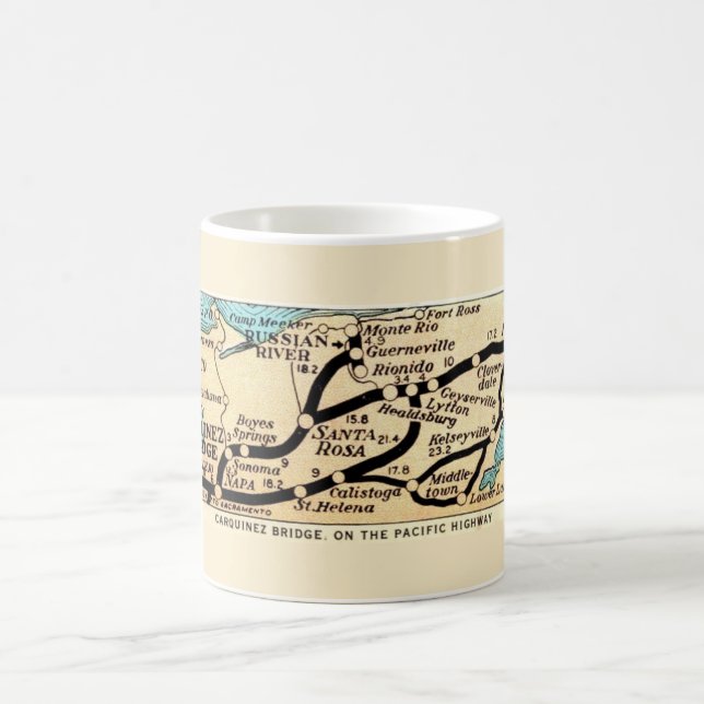 Taza De Café Mapa de cosechas de la Bahía Norte de California (Centro)