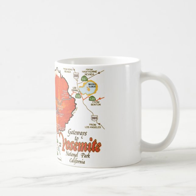 Taza De Café Mapa de cosechas de yosemite (Derecha)
