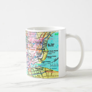 Taza De Café Mapa de Detroit del metro