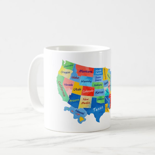 TAZA DE CAFÉ MAPA DE EE. UU (Anverso izquierdo)