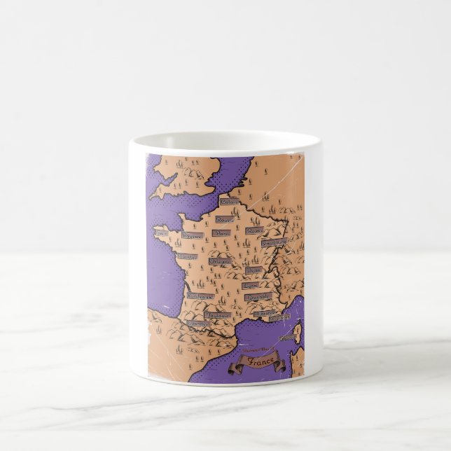 Taza De Café Mapa de época de Francia (Centro)