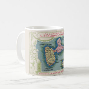 Taza De Café Mapa de época de la isla de Guadalupe Mug