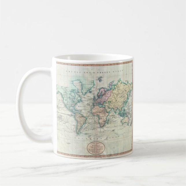 Taza De Café Mapa de época del mundo (1801) (Izquierda)