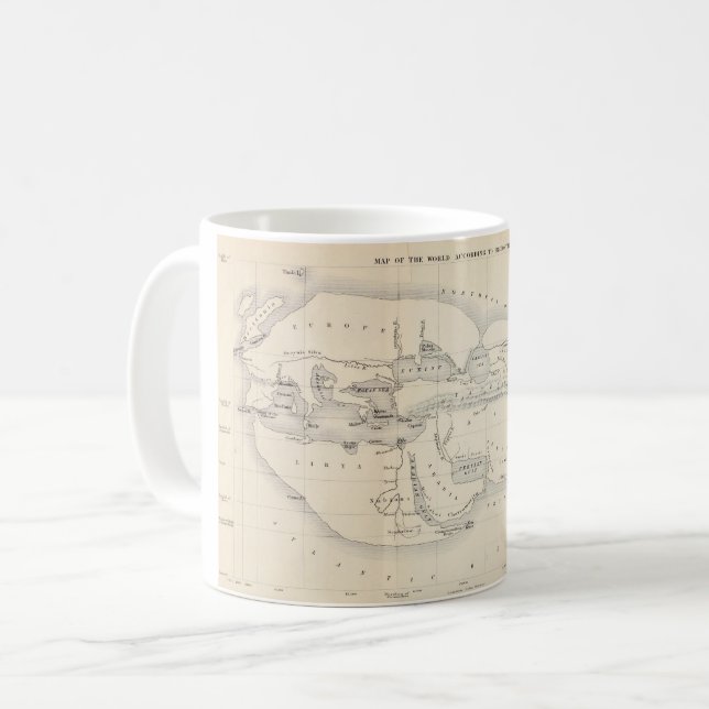 Taza De Café Mapa de Eratosthenes del mundo conocido (Anverso izquierdo)