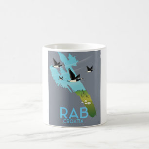 Taza De Café Mapa de estilo antiguo de Rab Coratia