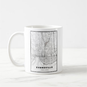 Taza De Café Mapa de Evansville