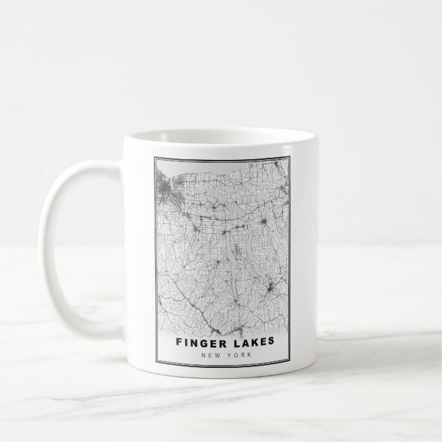 Taza De Café Mapa de Finger Lakes (Izquierda)