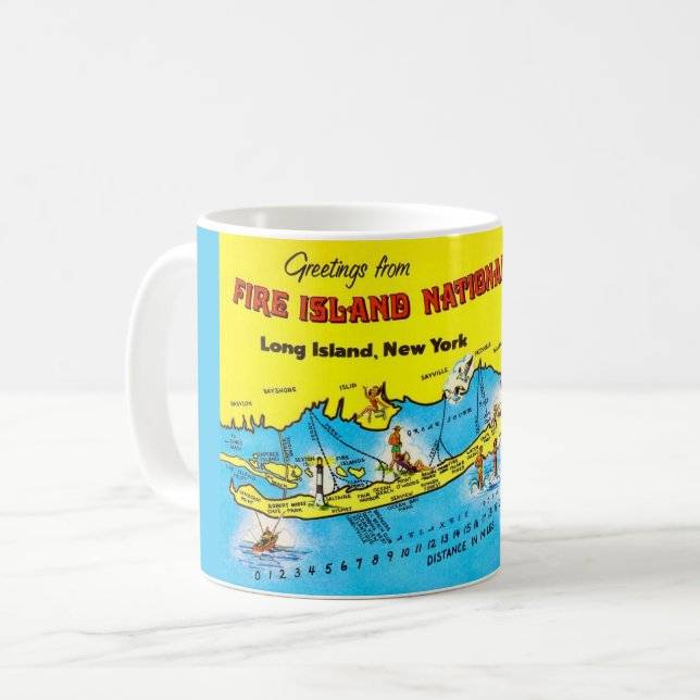 Taza De Café Mapa de Fire Island  (Anverso izquierdo)