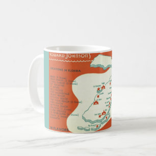 Taza De Café Mapa de Florida Howard Johnson's en postal Mug