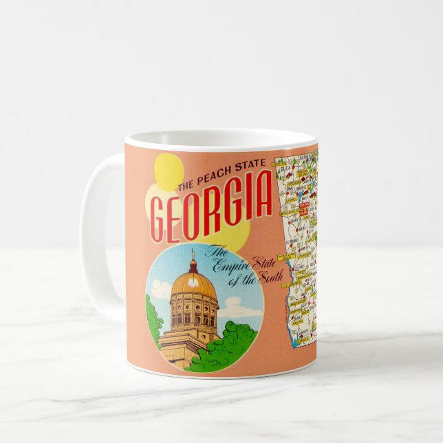 Taza De Café Mapa de Georgia (Anverso izquierdo)