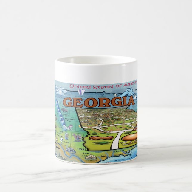 Taza De Café Mapa de Georgia USA (Centro)
