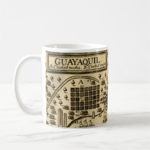 Taza De Café Mapa de Guayaquil, Ecuador (1741) Café Mug
