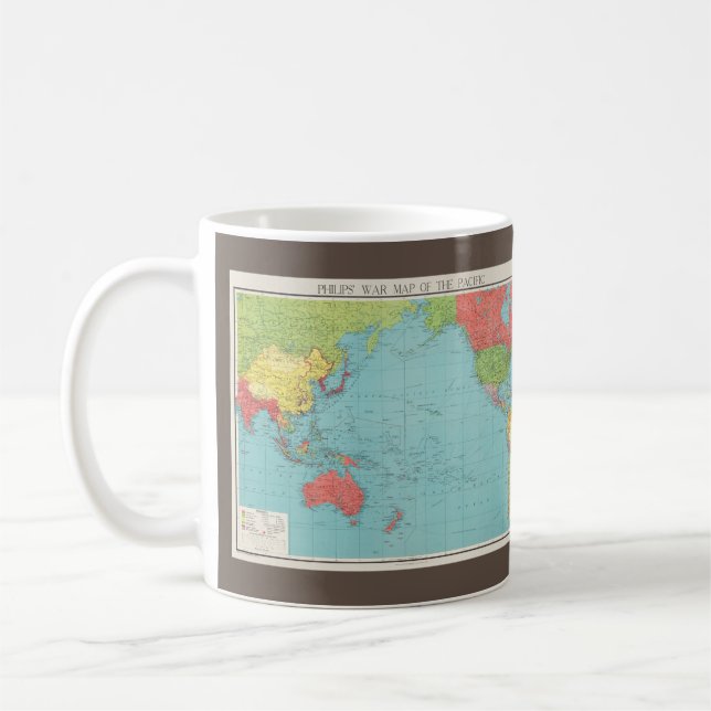 Taza De Café Mapa de guerra de Philips del Pacífico, tazón de c (Izquierda)