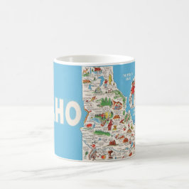 Taza De Café Mapa de Idaho de color vintage