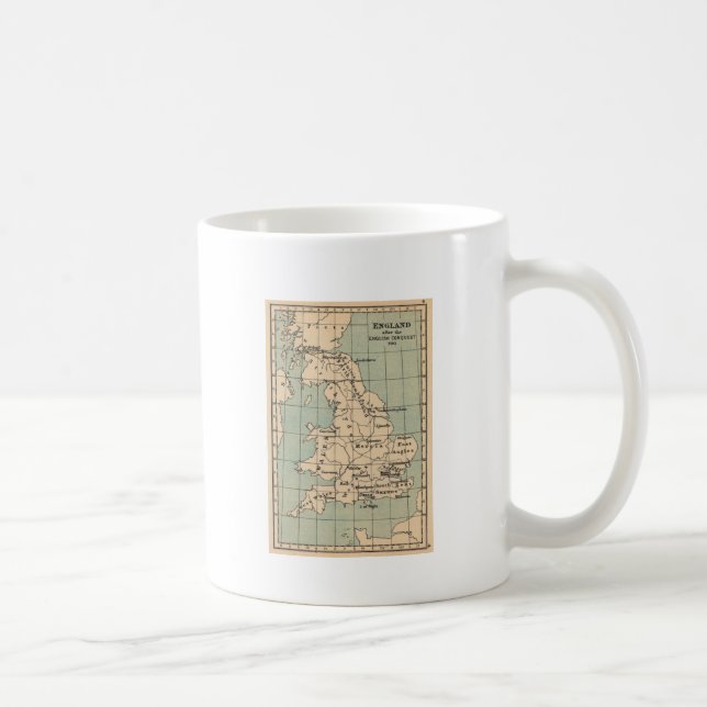 Taza De Café Mapa de Inglaterra antigua (Derecha)