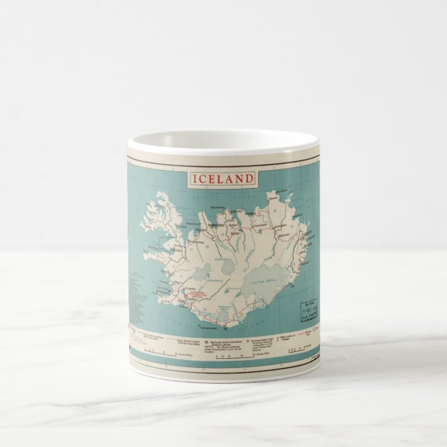 Taza De Café Mapa de Islandia (circa 1959) (Centro)
