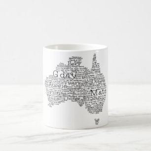 Taza De Café Mapa de jerga australiana