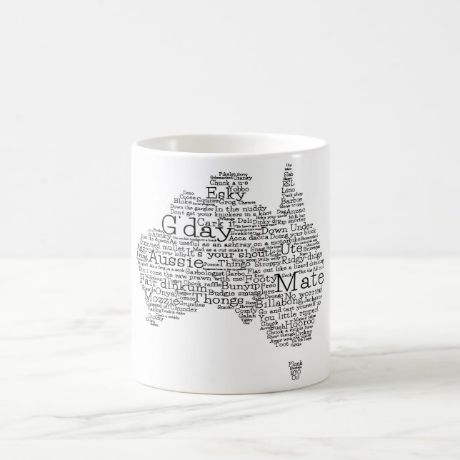Taza De Café Mapa de jerga australiana (Centro)