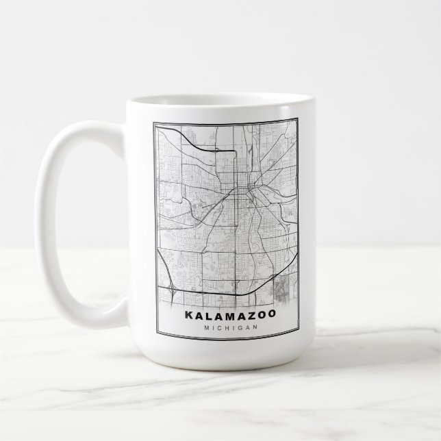 Taza De Café Mapa de Kalamazoo (Izquierda)