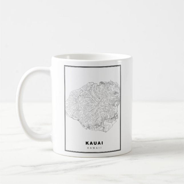 Taza De Café Mapa de Kauai (Izquierda)