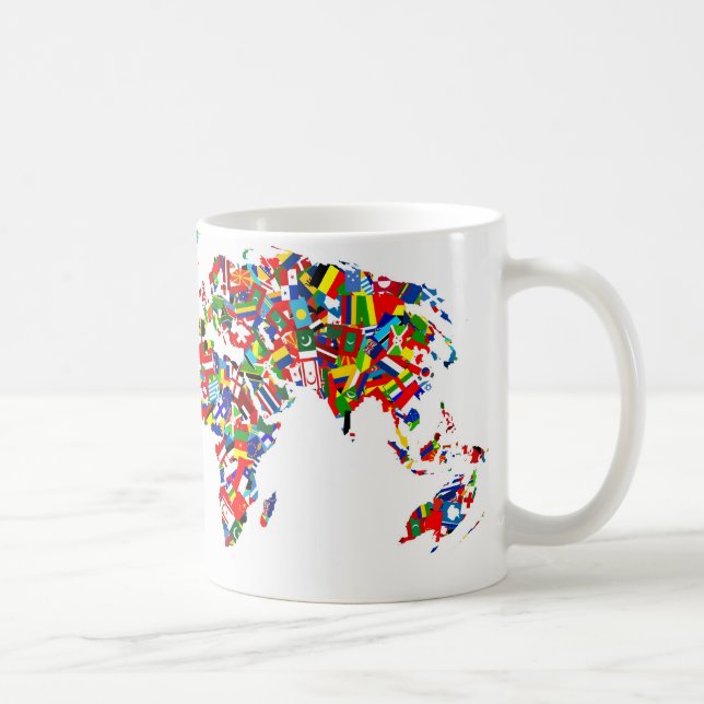 Taza De Café Mapa de la bandera (Derecha)
