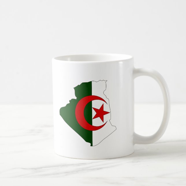 Taza De Café Mapa de la bandera de Argelia (Derecha)