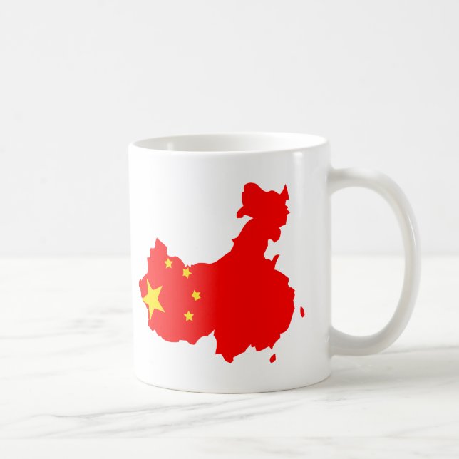 Taza De Café Mapa de la bandera de China (Derecha)