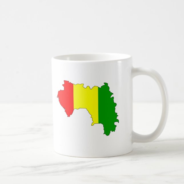 Taza De Café Mapa de la bandera de Guinea (Derecha)