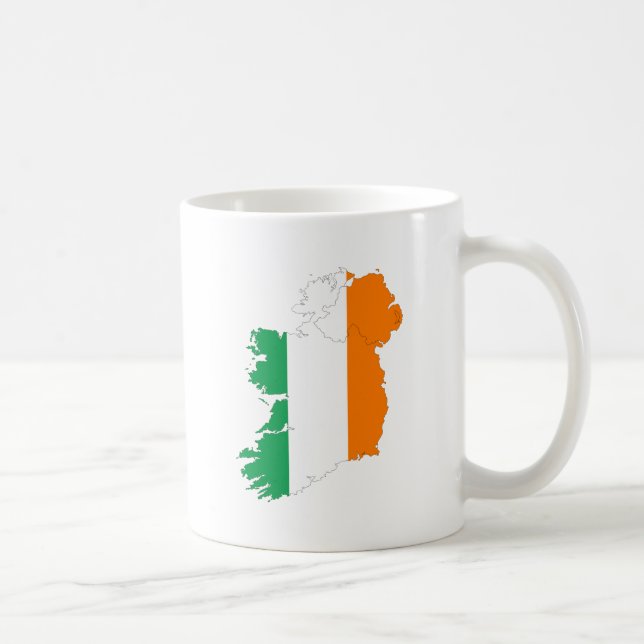 Taza De Café Mapa de la bandera de Irlanda (Derecha)