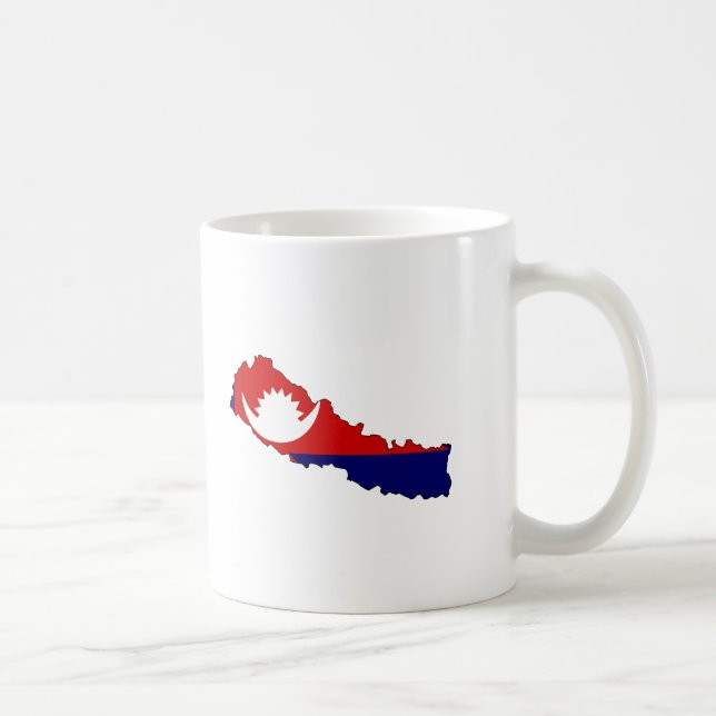 Taza De Café Mapa de la bandera de Nepal (Derecha)