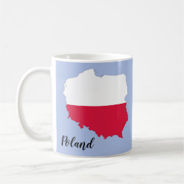 Taza De Café Mapa de la bandera de Polonia