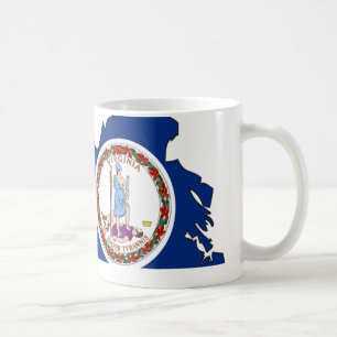 Taza De Café Mapa de la bandera de Virginia