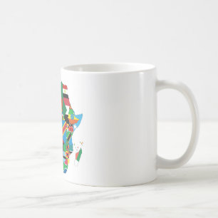 Taza De Café Mapa de la bandera del continente africano