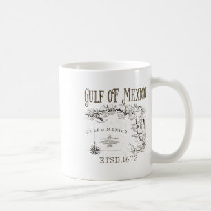 Taza De Café Mapa De La Bandera Del Golfo De México De Estados