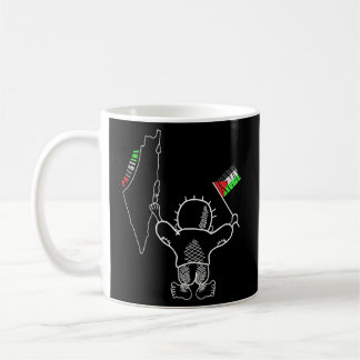 Taza De Café Mapa De La Bandera Palestina Y Handala